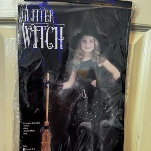 Little girls glitter witch costume size small
